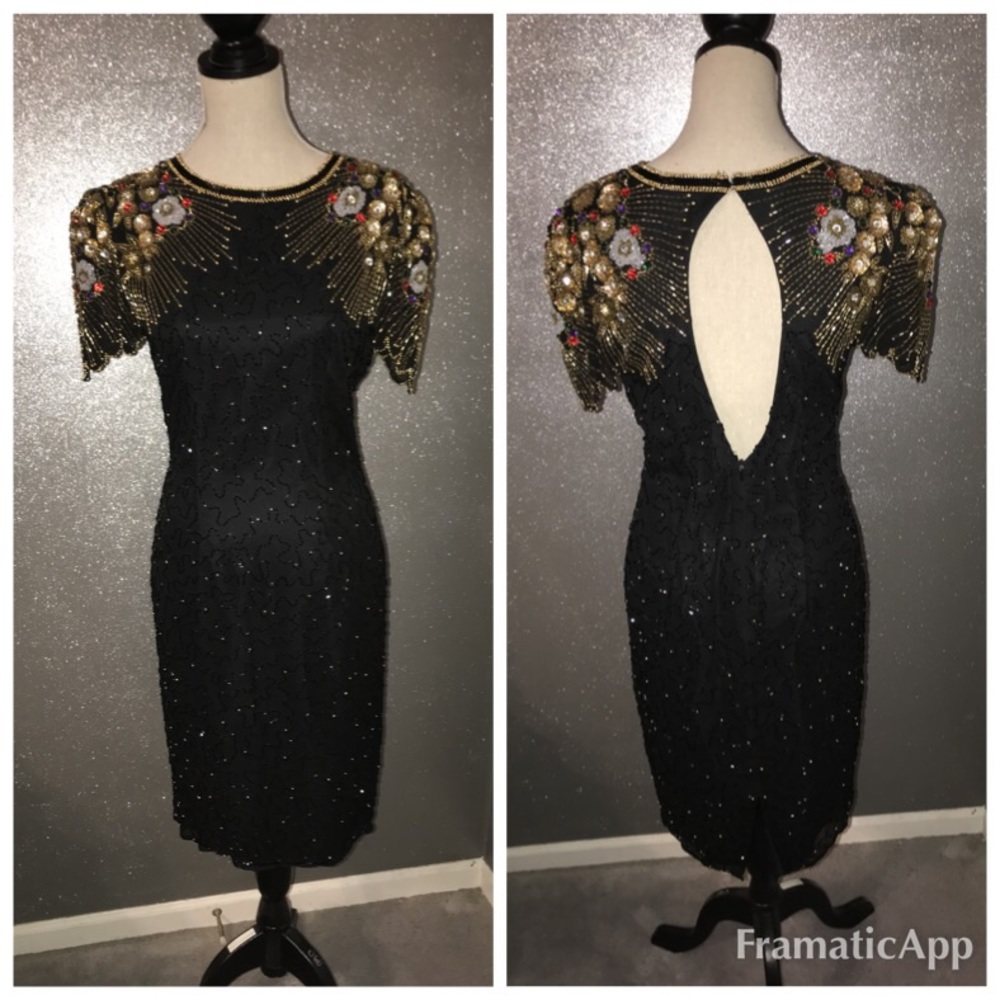 Lillie Rubin vintage 80’s beaded dress: M